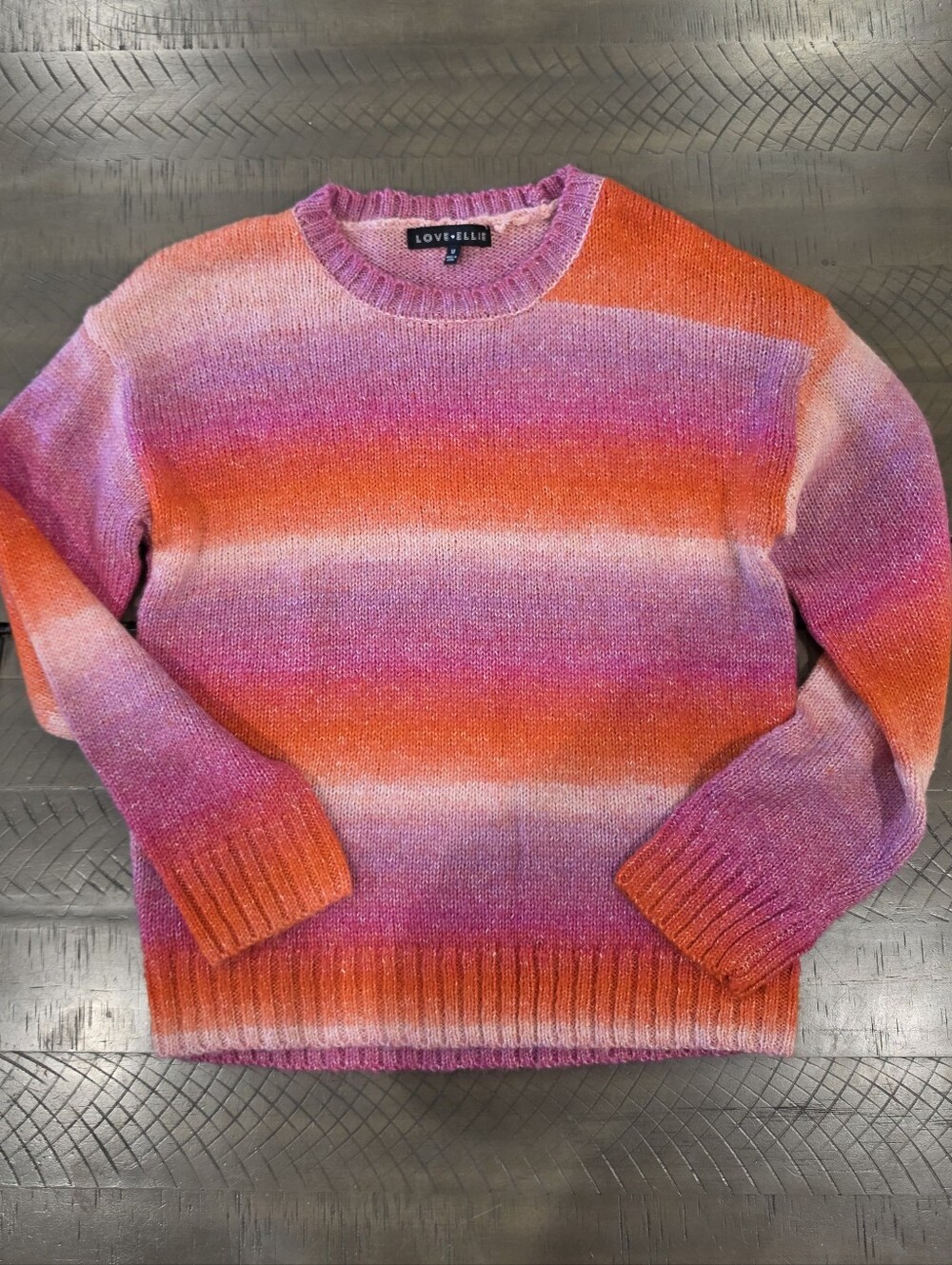 Kid's Gradient Pink & Orange Crewneck Sweater
